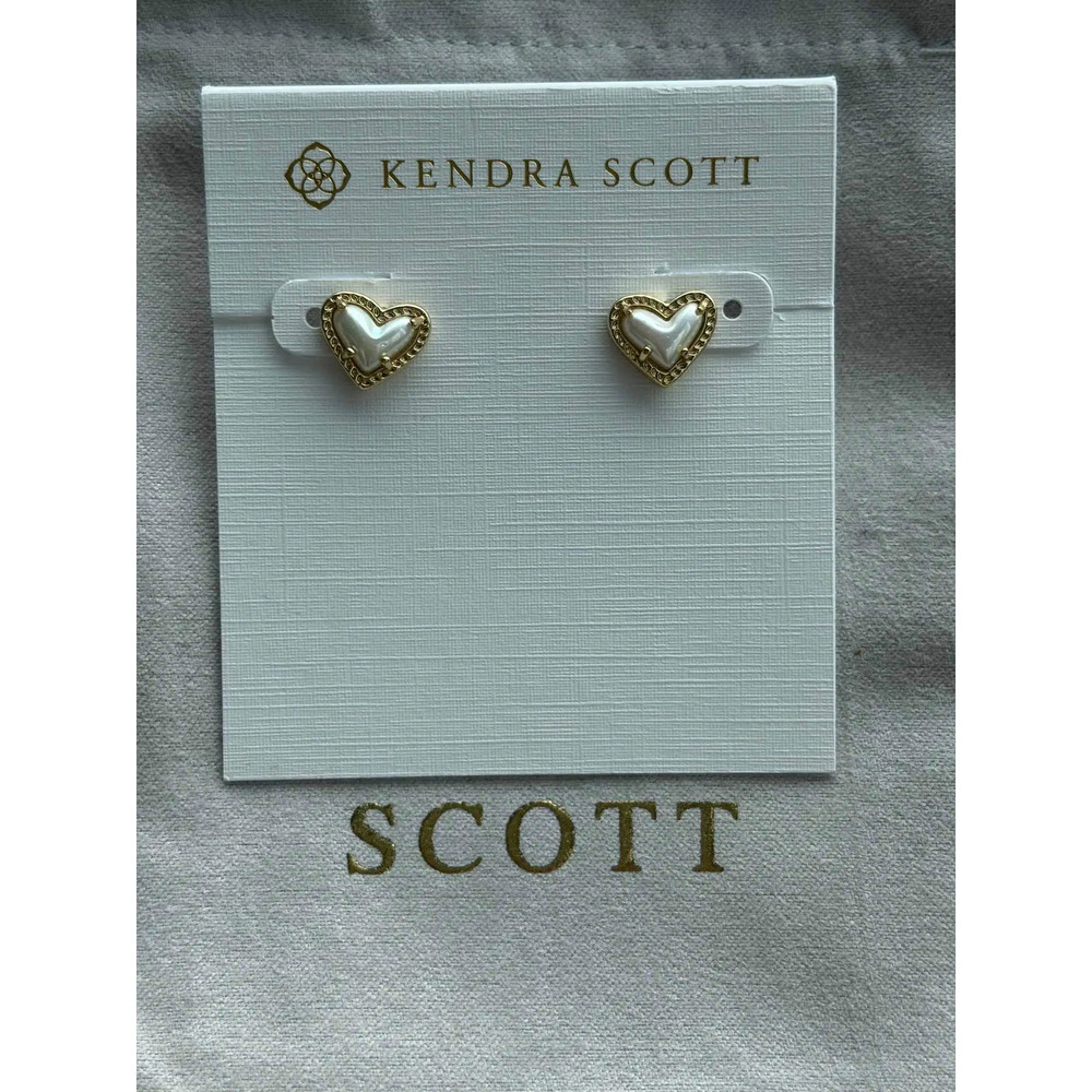 Kendra Scott white heart earrings